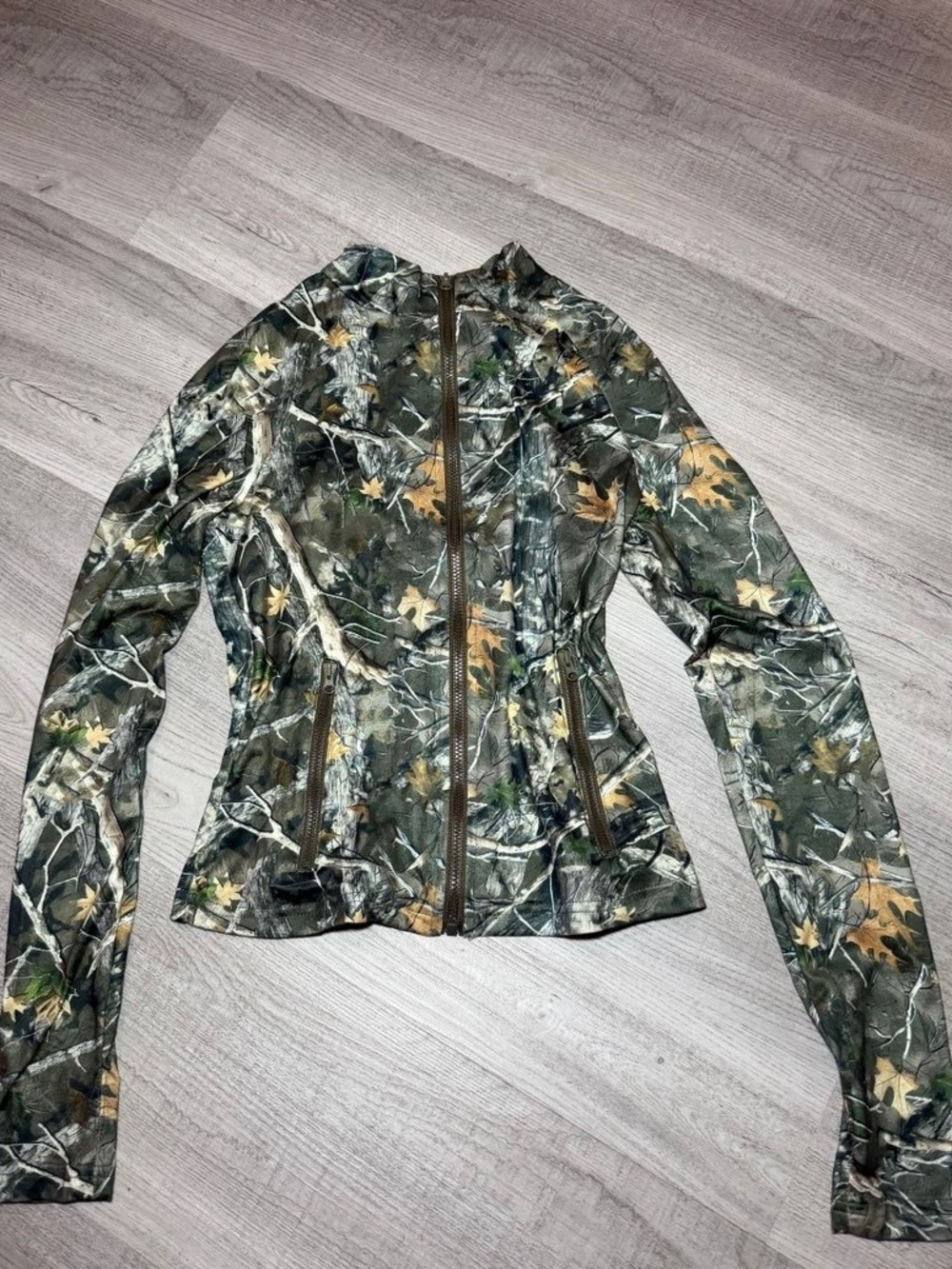 Women's Camouflage Zip Jacket - Green Camo